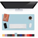 Modica Lindos - Deri Mat, Masa Pedi, Büyük Mouse Pad, Ofis Için Mat, Su Geçirmez Mat, Ofis ve Ev Için Deri Pedi, Gaming Masa Matı, Masaüstü Için Masa - Buz Mavi