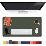 Modica Lindos - Deri Mat, Masa Pedi, Büyük Mouse Pad, Ofis Için Mat, Su Geçirmez Mat, Ofis ve Ev Için Deri Pedi, Gaming Masa Matı, Masaüstü Için Masa - Haki