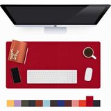 Modica Lindos - Deri Mat, Masa Pedi, Büyük Mouse Pad, Ofis Için Mat, Su Geçirmez Mat, Ofis ve Ev Için Deri Pedi, Gaming Masa Matı, Masaüstü Için Masa - Kırmızı