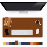 Modica Lindos - Deri Mat, Masa Pedi, Büyük Mouse Pad, Ofis Için Mat, Su Geçirmez Mat, Ofis ve Ev Için Deri Pedi, Gaming Masa Matı, Masaüstü Için Masa - Taba
