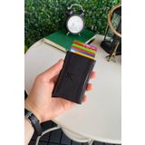Modica Ministar - Hakiki Deri Otomatik Rfid Korumalı Mekanizmalı Siyah Akıllı Kartlık