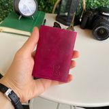 Modica Papola - Hakiki Deri RFID Korumalı Otomatik Mekanizmalı Erkek Kartlık & Cüzdan (Crazy Fuşya)