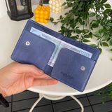 Modica Sazara – Hakiki Deri Süper İnce Minimalist Cüzdan, Modern Tasarım, Gündelik Kullanım, Slim Kartlık - Lacivert