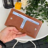 Modica Sazara – Hakiki Deri Süper İnce Minimalist Cüzdan, Modern Tasarım, Gündelik Kullanım, Slim Kartlık - Taba
