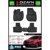 Modifiyecim Honda City 3D Pro Havuzlu Paspas 2021 Üzeri A+ Kalite 3DS-SDZ054 - Siyah