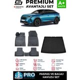 Modifiyecim Peugeot 3008 Hybrid 3D Pro Havuzlu Paspas ve Bagaj Havuzu Seti (2'li Set) 2024 Üzeri A+ Kalite 3SET-SDZ219 - Siyah