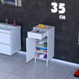 modilayn 1 Çekmece, Kapaklı ve 2 Raflı, Çok Amaçlı Banyo & Mutfak Dolabı (14 Farklı Genişlik Seçeneği) - 35 cm - Beyaz