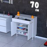 modilayn 1 Çekmece, Kapaklı ve 3 Raflı, Çok Amaçlı Banyo & Mutfak Dolabı (14 Farklı Genişlik Seçeneği) - 70 cm - Beyaz