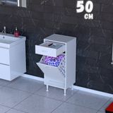modilayn 1 Çekmece, Kirli Sepetli, Çok Amaçlı Banyo & Mutfak Dolabı (14 Farklı Genişlik Seçeneği) - 50 cm - Beyaz
