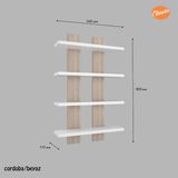 Modilayn 4 Raflı Duvar Unitesi Ofis 4 lu Kitaplık Salon Duvar Rafı