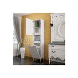 Modilayn 45*160 Cm Kirli Çamaşır Dolabı Tek Kapaklı Açık Raflı Sepetli Banyo Dolabı
