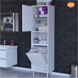 modilayn 45x160 cm Kirli Çamaşır Dolabı Düşer Kapaklı Sepetli Banyo Dolabı