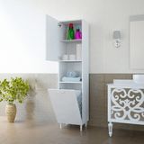modilayn 45x160 cm Tek Kapaklı Kirli Çamaşır Dolabı Açık Raflı Sepetli Banyo Dolabı