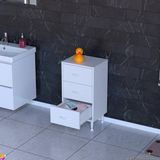 modilayn 45x75 cm 3 Çekmeceli Yatak Odası Şifonyeri Banyo Dolabı Ofis Dolabı