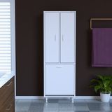 Modilayn 55X160X32,5 cm ARD-133 Sepetli 2 Kapaklı Çok Amaçlı Mutfak Dolabı Banyo Dolabı Oyuncak Dolabı