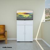 modilayn 55x88 cm 2 Kapaklı Tek Çekmeceli Çok Amaçlı Banyo Dolabı