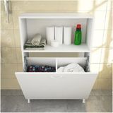 Modilayn 75 x 100 x 30 cm 2 Sepetli Kirli Çamaşır Dolabı Banyo Dolabı Çok Amaçlı Dolap Mutfak Dolabı