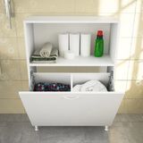 Modilayn 75 x 100 x 30cm 2 sepetli Kirli Çamaşır Dolabı Banyo Dolabı Çok Amaçlı Dolap Mutfak Dolabı