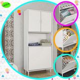 Modilayn 75 x 160 x 32,5 cm 2 Kapaklı 2 Bölmeli Sepet Raflı Banyo Dolabı Kirli Çamaşır Dolabı
