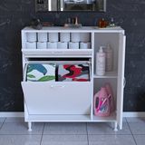 Modilayn 90 x 97 x 32 cm Yenice Kirli Çamaşır Sepetli Dolap Çok Amaçlı Banyo Dolabı Mutfak Dolabı