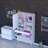 Modilayn Afra 100X173x32,5Cm 1 Çekmece, 3 Göz Sepet, 1 Kapak, 4 Raf Dar Alan Banyo Dolabı