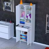 Modilayn Afra 55X173x32,5 Cm 1 Çekmece 3 Kapak 5 Raf 8 Bölme Çok Amaçlı Banyo & Mutfak Dolabı