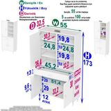 Modilayn Afra 55X173x32,5 Cm 1 Çekmece 3 Kapak 7 Raf 10 Bölme Çok Amaçlı Banyo & Mutfak Dolabı