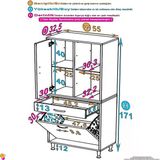 Modilayn Afra 55X173x32,5Cm 1 Çekmece, 1 Göz Sepet, 1 Kapak, 4 Raf Dar Alan Banyo Dolabı
