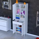 Modilayn Afra 60X173x32,5 Cm 1 Çekmece 3 Kapak 5 Raf 8 Bölme Çok Amaçlı Banyo & Mutfak Dolabı