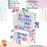Modilayn Afra 60X173x32,5 Cm 1 Çekmece 3 Kapak 7 Raf 10 Bölme Çok Amaçlı Banyo & Mutfak Dolabı