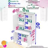 Modilayn Afra 65X173x32,5 Cm 1 Çekmece 3 Kapak 5 Raf 8 Bölme Çok Amaçlı Banyo & Mutfak Dolabı