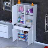 Modilayn Afra 80X173x32,5 Cm 1 Çekmece 3 Kapak 3 Raf 6 Bölme Çok Amaçlı Banyo & Mutfak Dolabı