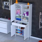 Modilayn Afra 80X173x32,5 Cm 1 Çekmece 3 Kapak 5 Raf 8 Bölme Çok Amaçlı Banyo & Mutfak Dolabı