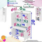 Modilayn Afra 90X173x32,5 Cm 1 Çekmece 3 Kapak 3 Raf 6 Bölme Çok Amaçlı Banyo & Mutfak Dolabı