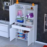 Modilayn Afra 90X173x32,5 Cm 1 Çekmece 3 Kapak 5 Raf 8 Bölme Çok Amaçlı Banyo & Mutfak Dolabı