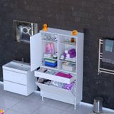 Modilayn Afra 90X173x32,5Cm 1 Çekmece, 3 Göz Sepet, 1 Kapak, 6 Raf Dar Alan Banyo Dolabı