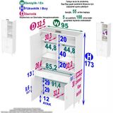 Modilayn Afra 95X173x32,5 Cm 1 Çekmece 3 Kapak 5 Raf 8 Bölme Çok Amaçlı Banyo & Mutfak Dolabı