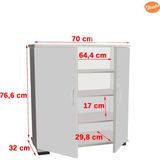 MODİLAYN ARD-112 70 x76x 32 cm Ayakkabılık Antre Ayakkabılık Çok Amaçlı Dolap Ayakkabı Dolabı-CEVİZ - Ceviz