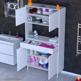 Modilayn Arda Banyo Dolabı 100X173x32,5Cm 1 Çekmece 4 Kapak Ve 5 Raflı İhtiyaca Uygun Kolay Kurulum