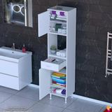 Modilayn Arda Banyo Dolabı 50X173x32,5Cm 1 Çekmece 2 Kapak Ve 6 Raflı İhtiyaca Uygun Kolay Kurulum