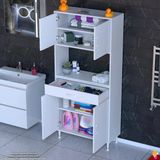 Modilayn Arda Banyo Dolabı 75X173x32,5Cm 1 Çekmece 4 Kapak Ve 5 Raflı İhtiyaca Uygun Kolay Kurulum