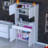 Modilayn Arda Banyo Dolabı 95X173x32,5Cm 1 Çekmece 4 Kapak Ve 5 Raflı İhtiyaca Uygun Kolay Kurulum