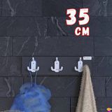Modilayn Arı 9 Kancalı Banyo Askısı 3'Lü Set (31,4X9,6 Cm) | Şık Tasarım, Ekstra Düzen Ve Yer Tasarrufu