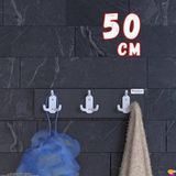 Modilayn ARI Serisi 9 Kancalı Banyo Askısı - 3'lü Set (45,4x9,6cm) | Ekstra Düzen ve Yer Tasarrufu