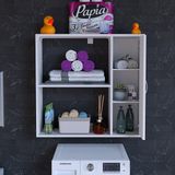 modilayn Armin 90 x 85,5 x 32,5 cm Makine Üstü Çok Amaçlı Asma Mutfak & Banyo Dolabı - Beyaz - Ebat