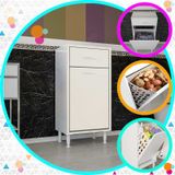 Modilayn Çakır 45x86 Cm Çekmeceli Kirli Çamaşır Sepetli Banyo Dolabı Beyaz