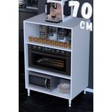 modilayn Çilek 80X119,2X48 cm Mikrodalga ve Midi Fırın Standı - 3 Bölmeli Çok Amaçlı Mutfak Rafı - Beyaz - 70 x 119,2 x 48