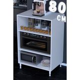 modilayn Çilek 80X119,2X48 cm Mikrodalga ve Midi Fırın Standı - 3 Bölmeli Çok Amaçlı Mutfak Rafı - Beyaz - 80 x 119,2 x 48