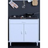 modilayn Doqu Ocak Altı Çok Amaçlı Mutfak Dolabı, 1 Çekmeceli, Kapaklı, Tüp Gözlü (48 Cm) Derinlik (5 Farklı Genişlik Seçeneği) - Beyaz - 80 cm