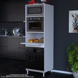 Modilayn ELİT SİLVA 59,6 x 192,2 x 56 cm Ankastre Fırın 1 Kapaklı Ekmeklikli Dolap Çok Amaçlı dolap - Beyaz